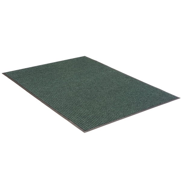 A close-up of a green Lavex Needle Rib carpet mat with a black border.