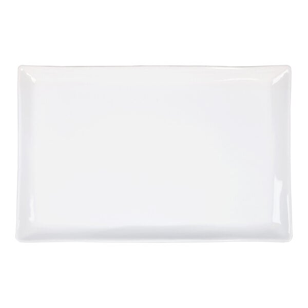 American Metalcraft Prestige 21" x 13 1/2" White Wavy Rectangular Stoneware Platter