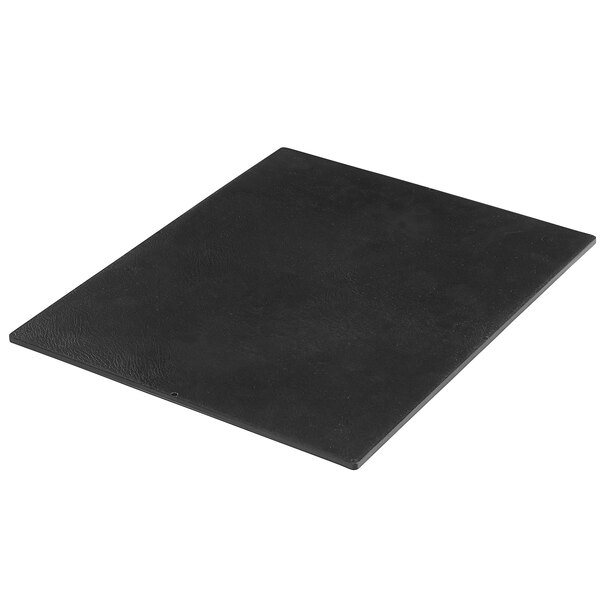 A black rectangular Solia serving tray on a white background.