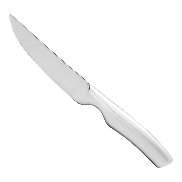 Fortessa 1.5.STK.00.250 Prime Cut 9 1/2" Mirror Finish Serrated Edge Steak Knife - 6/Pack