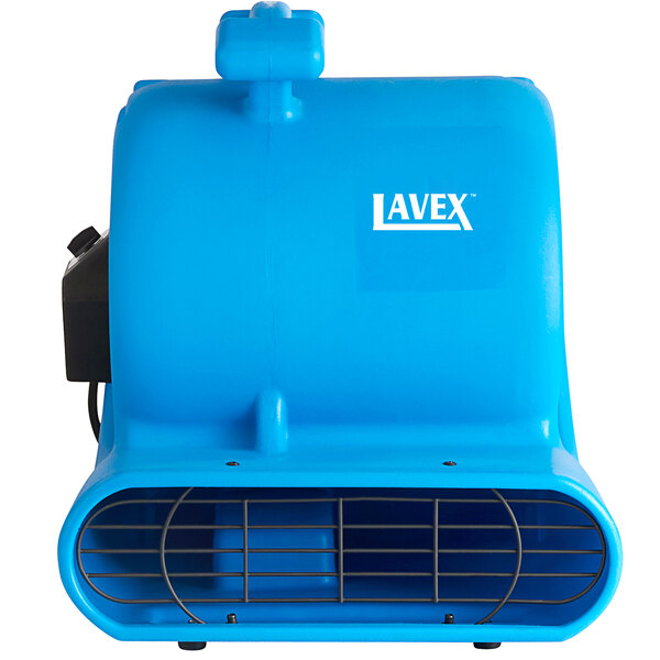 A blue Lavex compact air blower with a black handle.