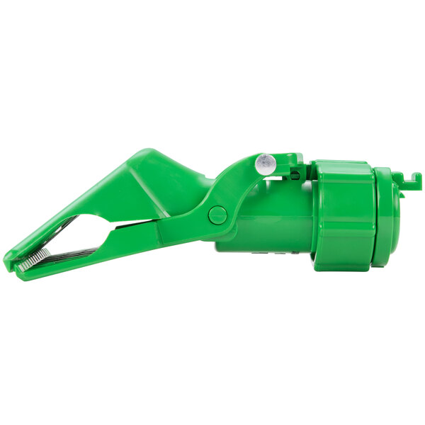 A green plastic Unger FIXI-Clamp pole attachment.