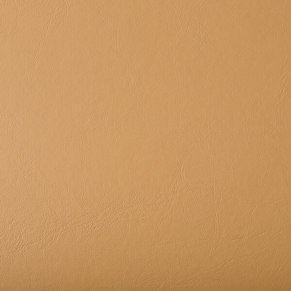 A close-up of a light brown vinyl seat on a Lancaster Table & Seating wood ladder back chair.