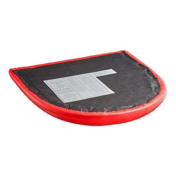 A Lancaster Table & Seating wood ladder back chair with a detached red vinyl seat.