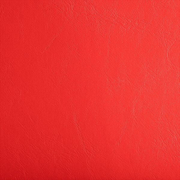 A red vinyl Lancaster Table & Seating chair seat with wrinkles.