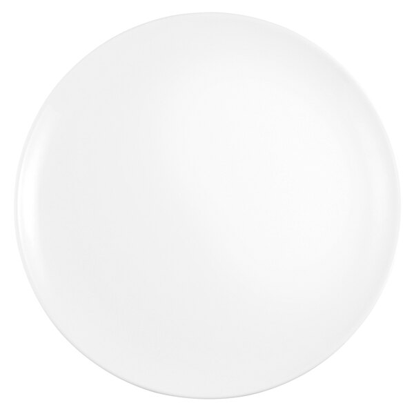 A white Chef & Sommelier Eternity Plus coupe plate with a white rim.
