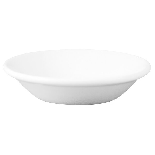 A Chef & Sommelier warm white china fruit bowl with a rolled edge.