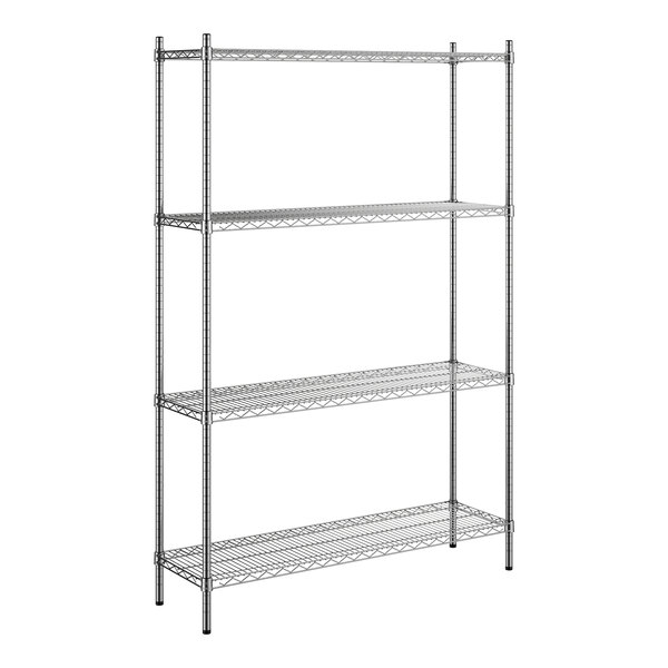 Steelton 14" x 48" NSF Chrome 4-Shelf Kit with 72" Posts