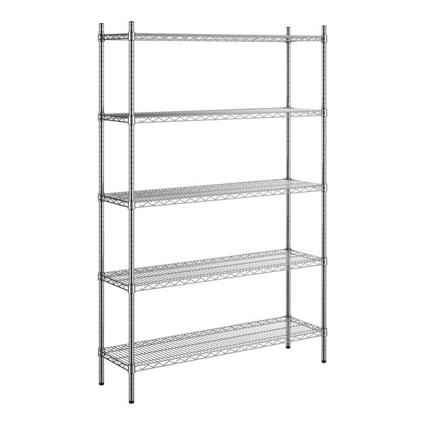 Steelton 14" x 48" NSF Chrome 5-Shelf Kit with 72" Posts
