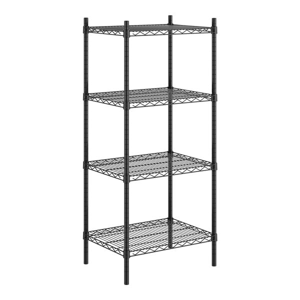 Steelton 18" x 24" NSF Black Epoxy 4-Shelf Kit with 54" Posts