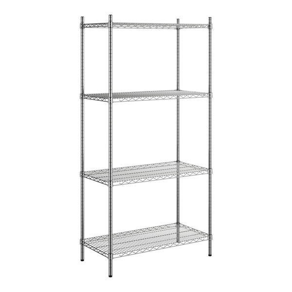 Steelton 18" x 36" NSF Chrome 4-Shelf Kit with 72" Posts