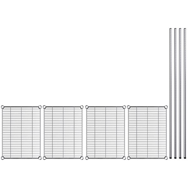 A Steelton wire shelving kit with metal grid panels.