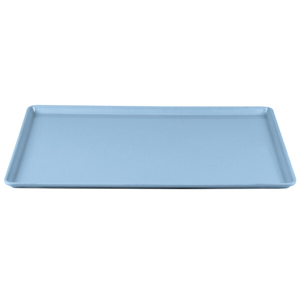 A blue rectangular Cambro dietary tray.