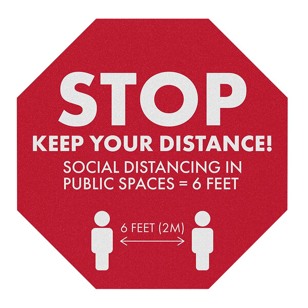 a red sign with white text