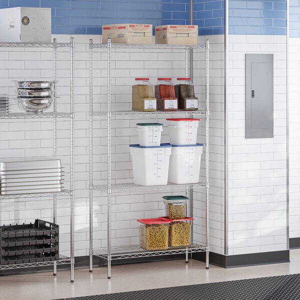 Steelton 14" x 36" NSF Chrome 4-Shelf Kit with 72" Posts