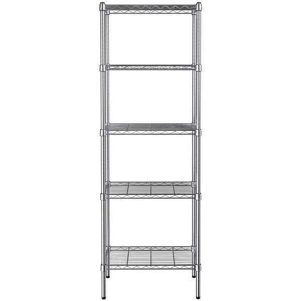 A Steelton metal wire shelving unit with four shelves.