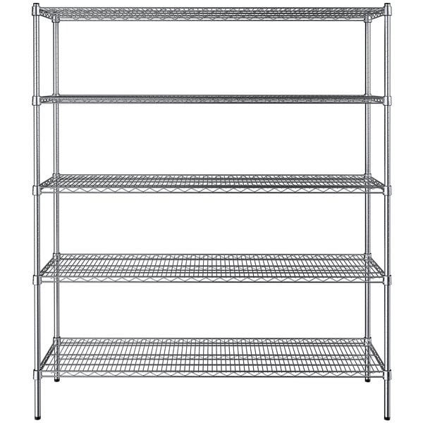 Dextrus Stainless Steel Shelves, 60*18*72 5 Tier Storage Shelf, Heavy  Duty Shelving for Kitchen Garage Office Restaurant Warehouse 