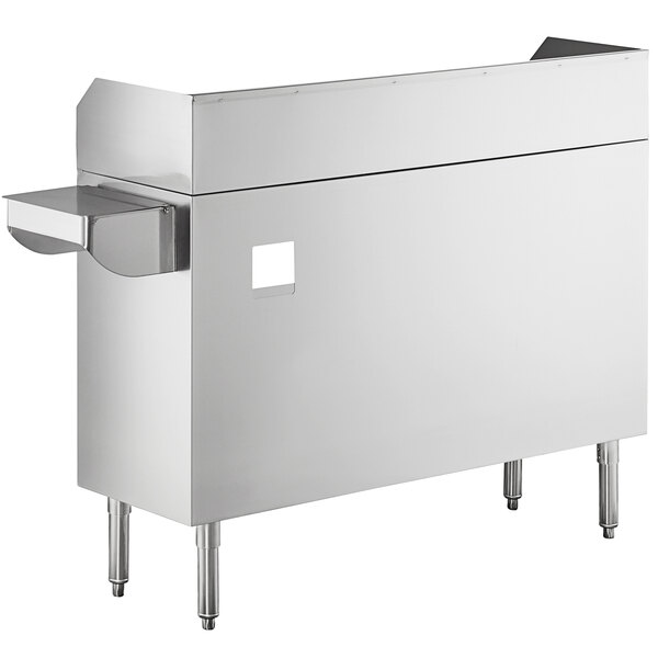 A Regency stainless steel waitress station with a sink bowl and pan holder.