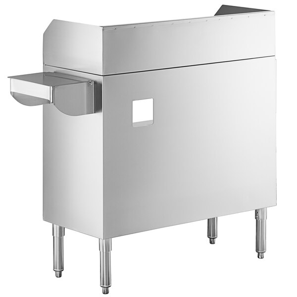 A Regency stainless steel waitress station with a sink bowl and pan holder.