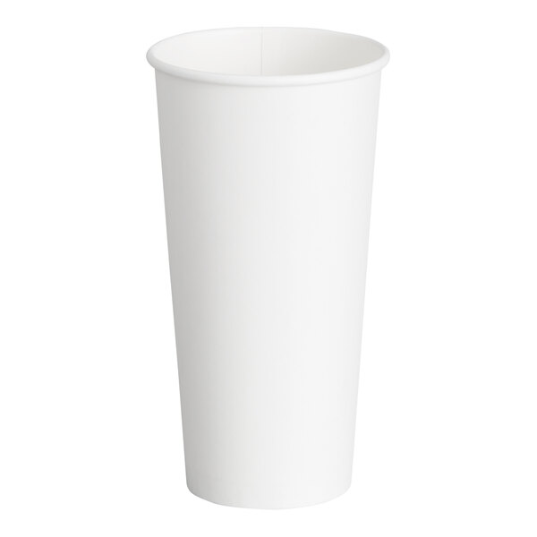 Choice 24 oz. White Poly Paper Hot Cup - 50/Pack