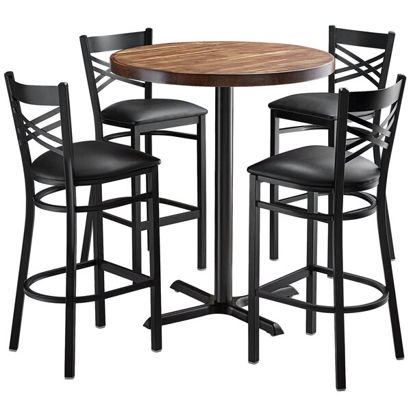 Round Pub Table With 4 Chairs Off 51, Round High Top Table And Chairs