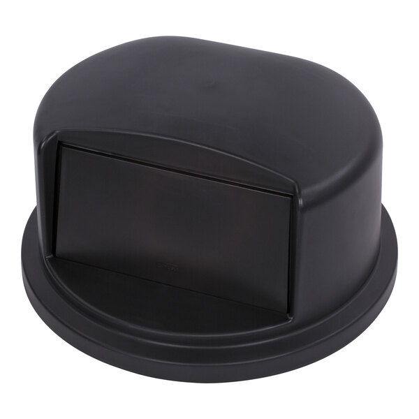 A black fiberglass dome top with a swing door for a Wabash Valley trash receptacle.