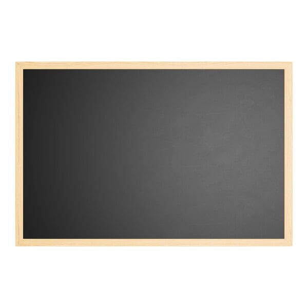 Dynamic by 360 Office Furniture 36" x 24" Black Wall-Mount Magnetic Chalkboard with Wood Frame