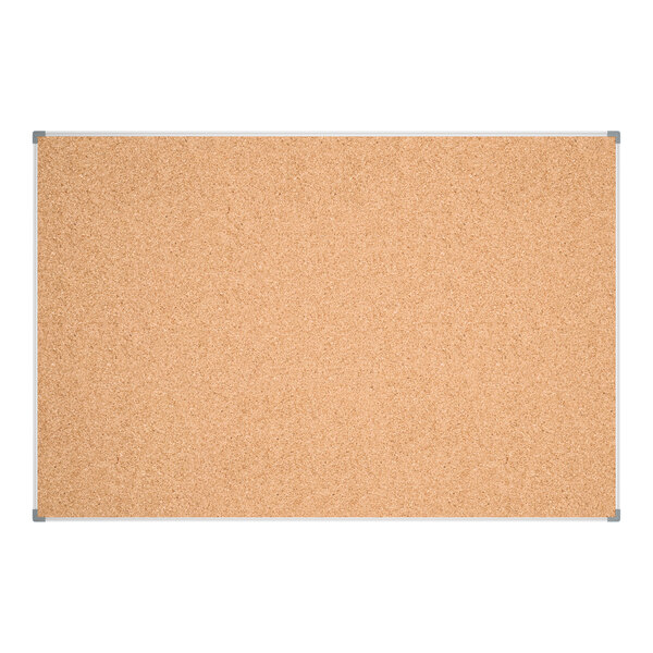 Dynamic by 360 Office Furniture 72" x 48" Wall-Mount Cork Board with Aluminum Frame