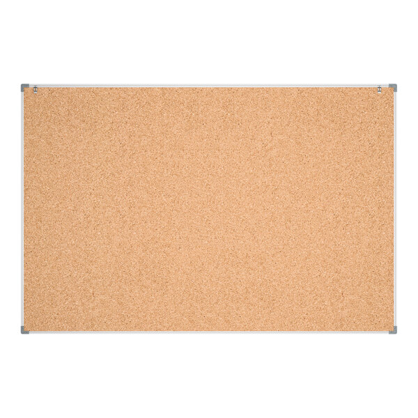 Dynamic by 360 Office Furniture 72" x 48" Wall-Mount Cork Board with Aluminum Frame