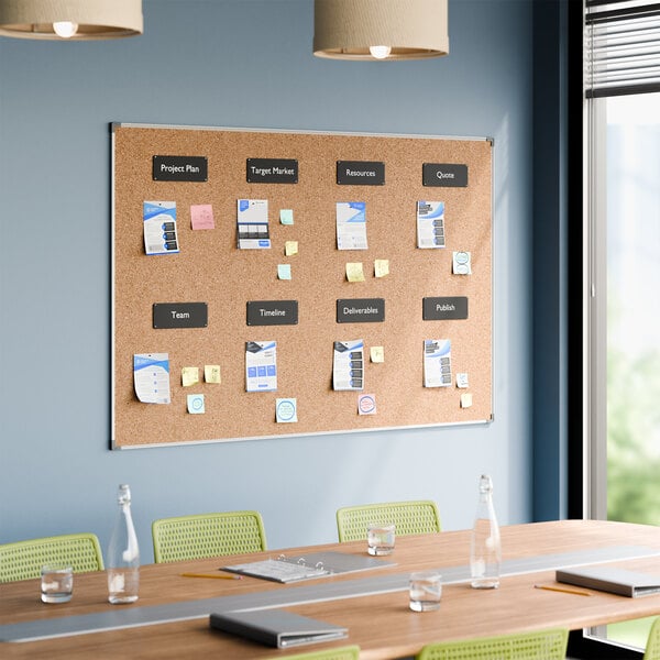 Dynamic by 360 Office Furniture 72" x 48" Wall-Mount Cork Board with Aluminum Frame