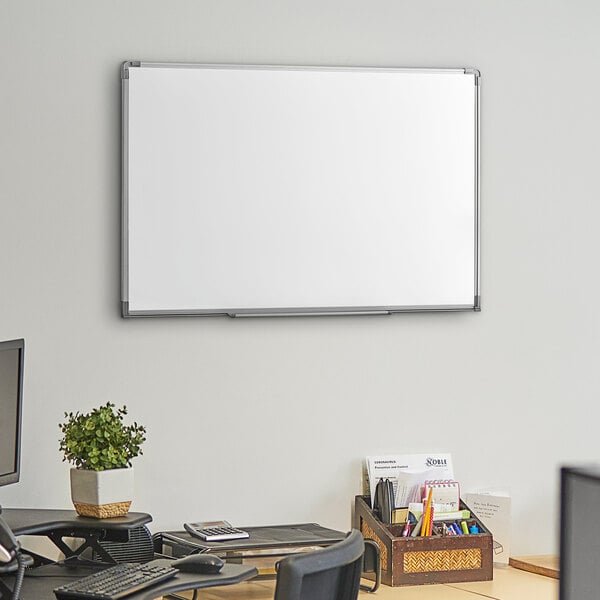 Dry Erase White Board 36"x24" with Aluminum Frame and Magnetic Writing Surface 
