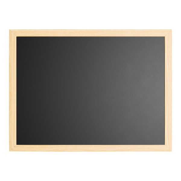 Dynamic by 360 Office Furniture 24" x 18" Black Wall-Mount Magnetic Chalkboard with Wood Frame