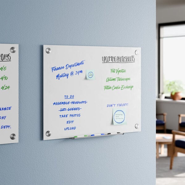 Dynamic by 360 Office Furniture 24" x 18" Frameless Wall-Mount Frosted Glass Dry Erase Board