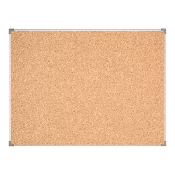 Dynamic by 360 Office Furniture 48" x 36" Wall-Mount Cork Board with Aluminum Frame