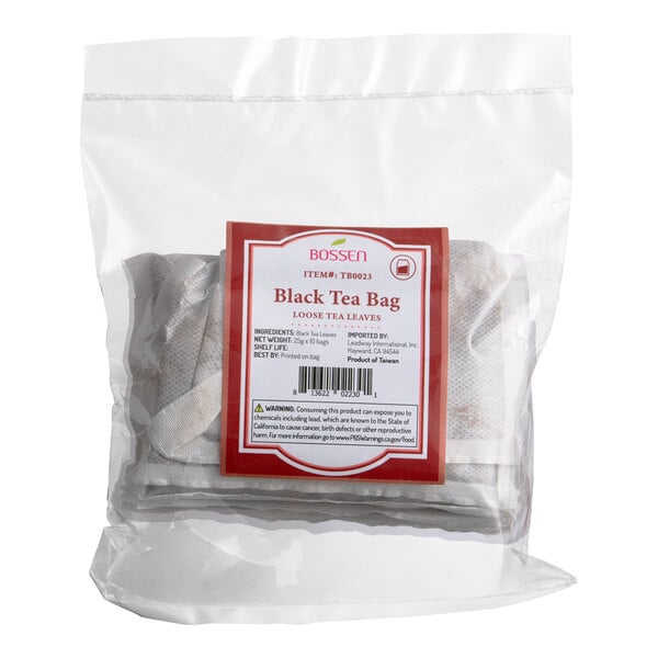 Bossen Large Black Loose Leaf Tea Bags - 10/Pack
