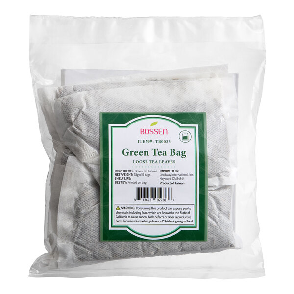 Bossen Large Green Loose Leaf Tea Bags - 10/Pack