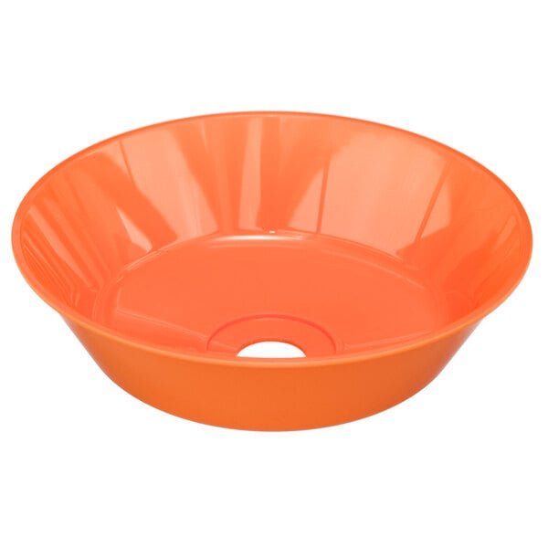 An orange plastic bowl for a Guardian Equipment eye/face wash station.