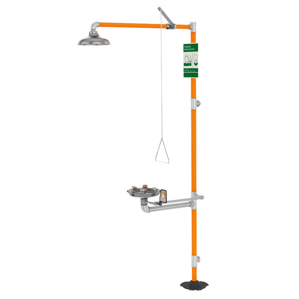 A Guardian Equipment vandal-resistant safety station with eye/face wash and shower head.