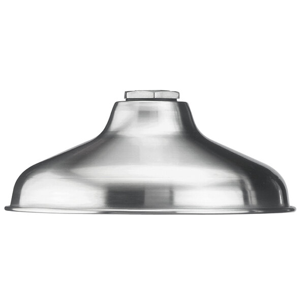 A close-up of a stainless steel Guardian Equipment shower head.