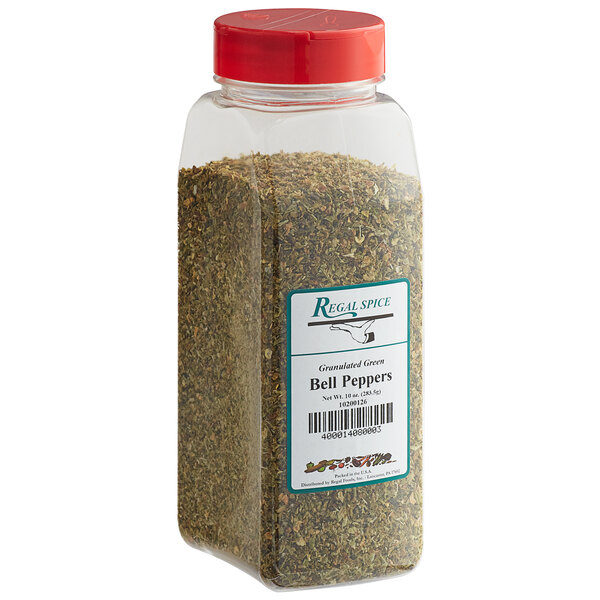 A container of Regal Green Bell Pepper Granules.