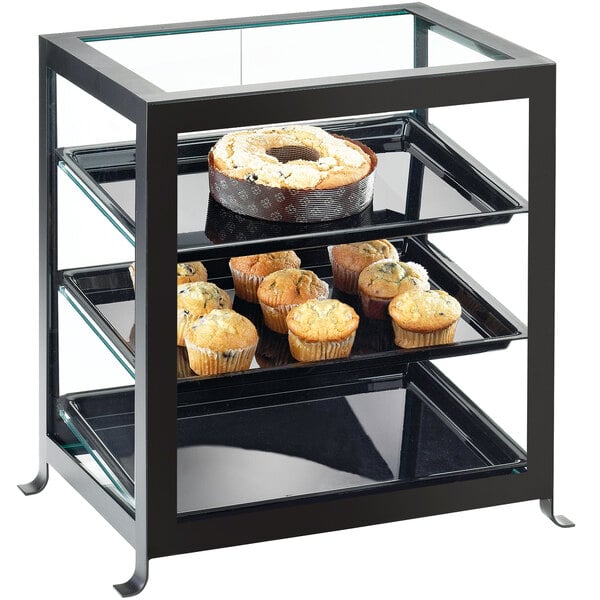 Cal-Mil 1575-13 Soho Three Tier Black Display Case with Rear Doors - 21 ...