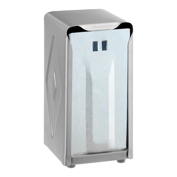San Jamar H900X Tallfold Two-Sided Tabletop Napkin Dispenser - Stainless Steel