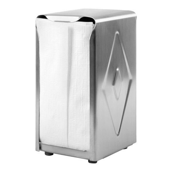 San Jamar H900X Tallfold Two-Sided Tabletop Napkin Dispenser - Stainless Steel
