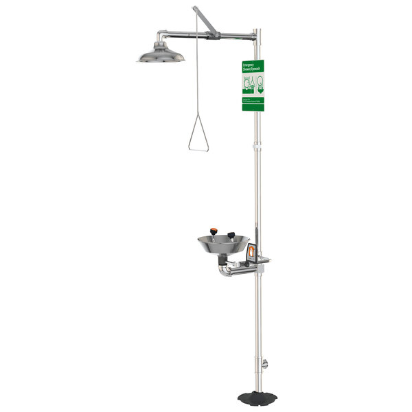 a medical equipment with a green sign