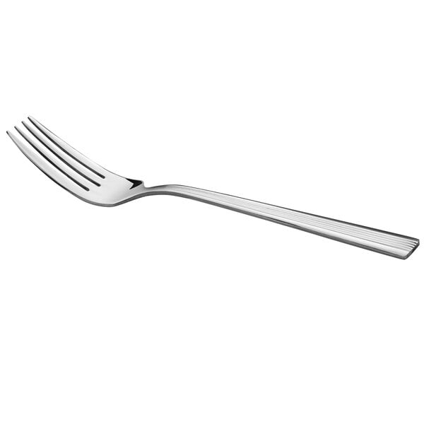 A Delco Brayleen stainless steel salad fork with a silver handle.