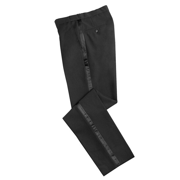 Henry Segal black tuxedo pants with black stripe down the side.