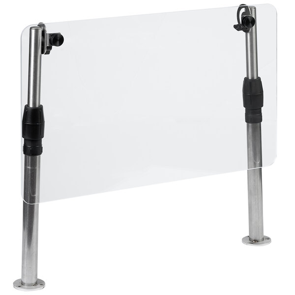 A Vollrath clear plastic screen with metal mounting posts.