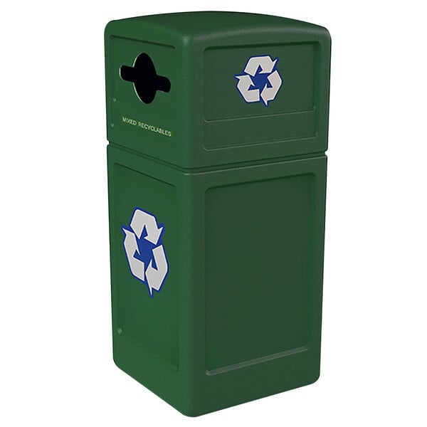 Commercial Zone 747353 Polytec 42 Gallon Forest Green Recycling ...