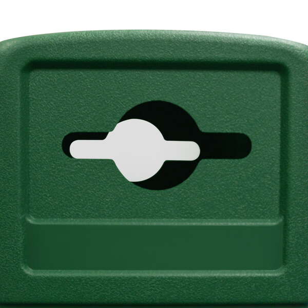 A green plastic container with a white circle on the top.