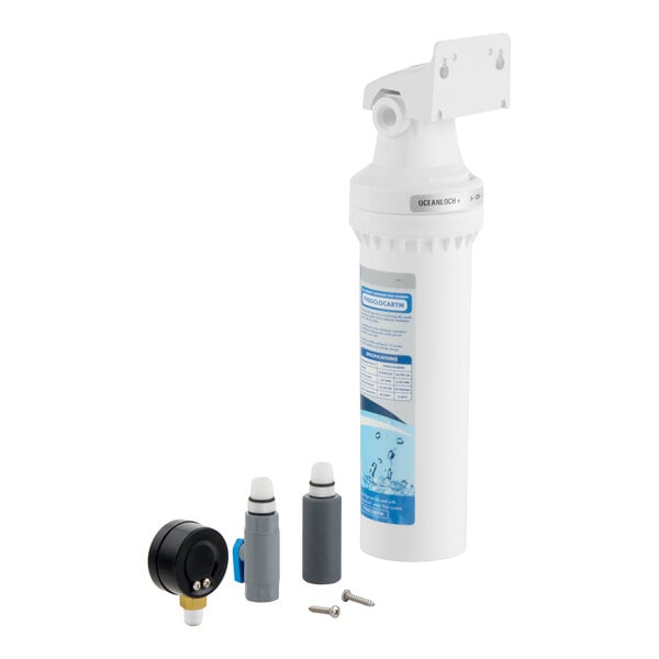 C Pure Oceanloch+ M Water Filtration System with Oceanloch+ M Cartridge and Outlet Pressure Gauge 1 Micron Rating and 1.67 GPM